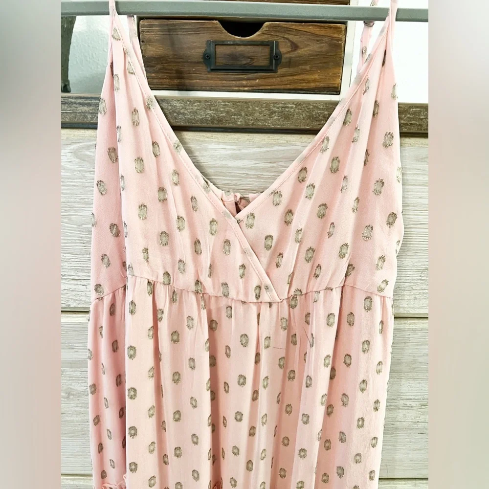 Red Dress Pink And Gold Print Maxi Dress Women’s Small - Picture 5 of 9